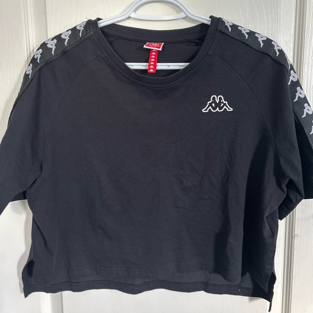 Kappa Black Polo Crop Graphic Tee